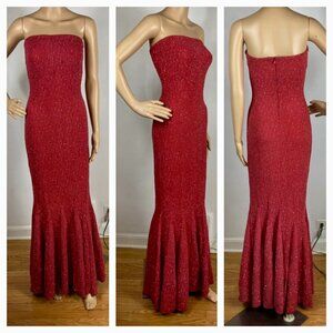 Vtg Y2K Jessica McClintock Sz 4 / S Stretchy Sparkly Tube Dress Vamp Glam Pinup